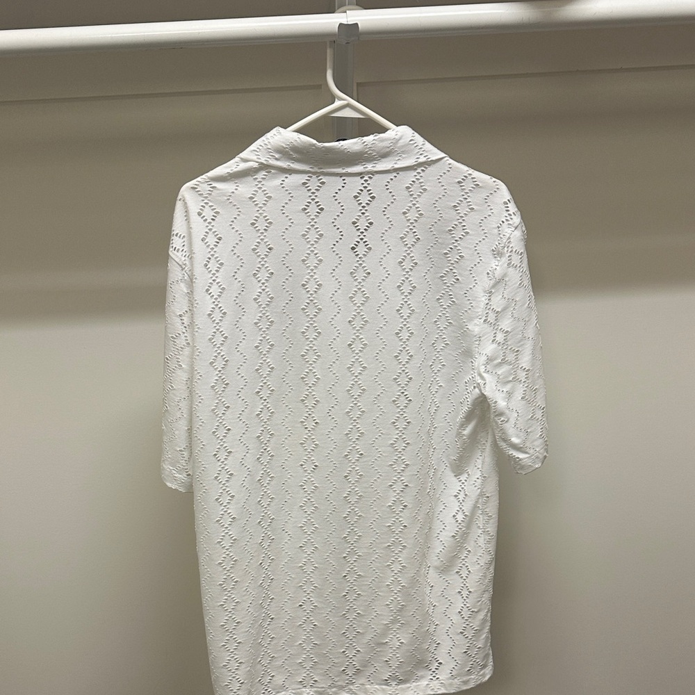 Zara White Textured Men's Casual Shirt - Picture 3 of 3